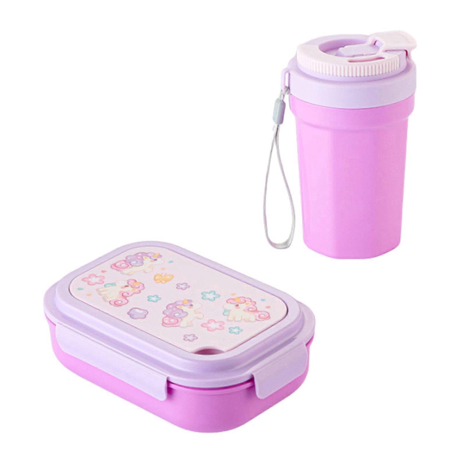 Efficient Divided Meal Preps Container Microwave Friendly Bentos Box For Students Professionals Includes Utensils  Pink