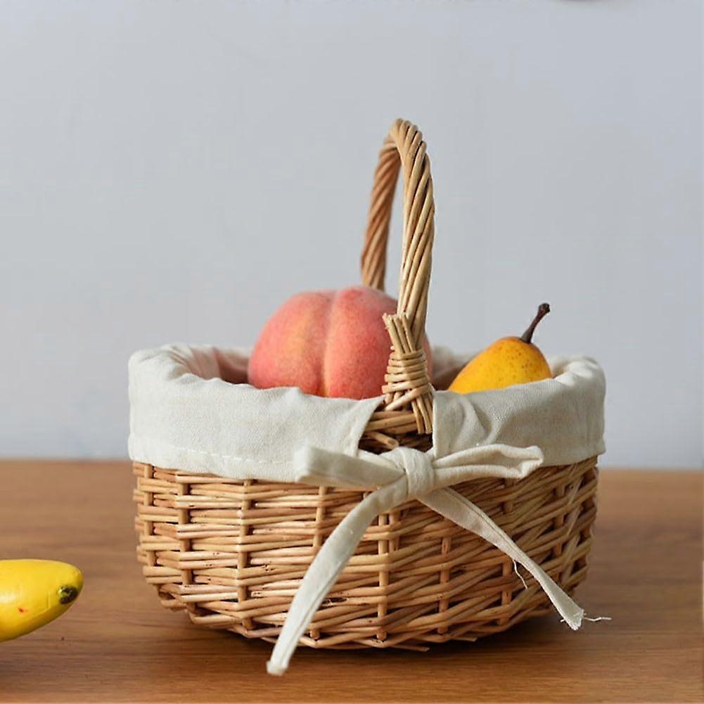 Handwoven Rattan Storage Basket Natural Color, Medium Size, Rattan Material, Home Organization