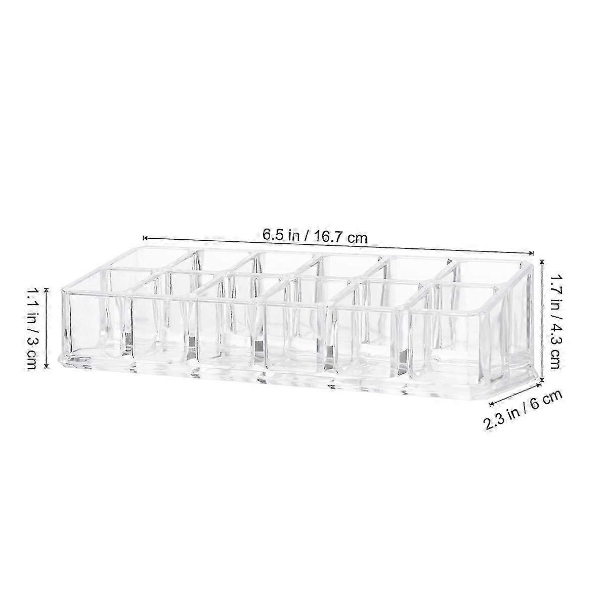Lipstick Display Rack Transparent Stand for Storage with 12 Slots