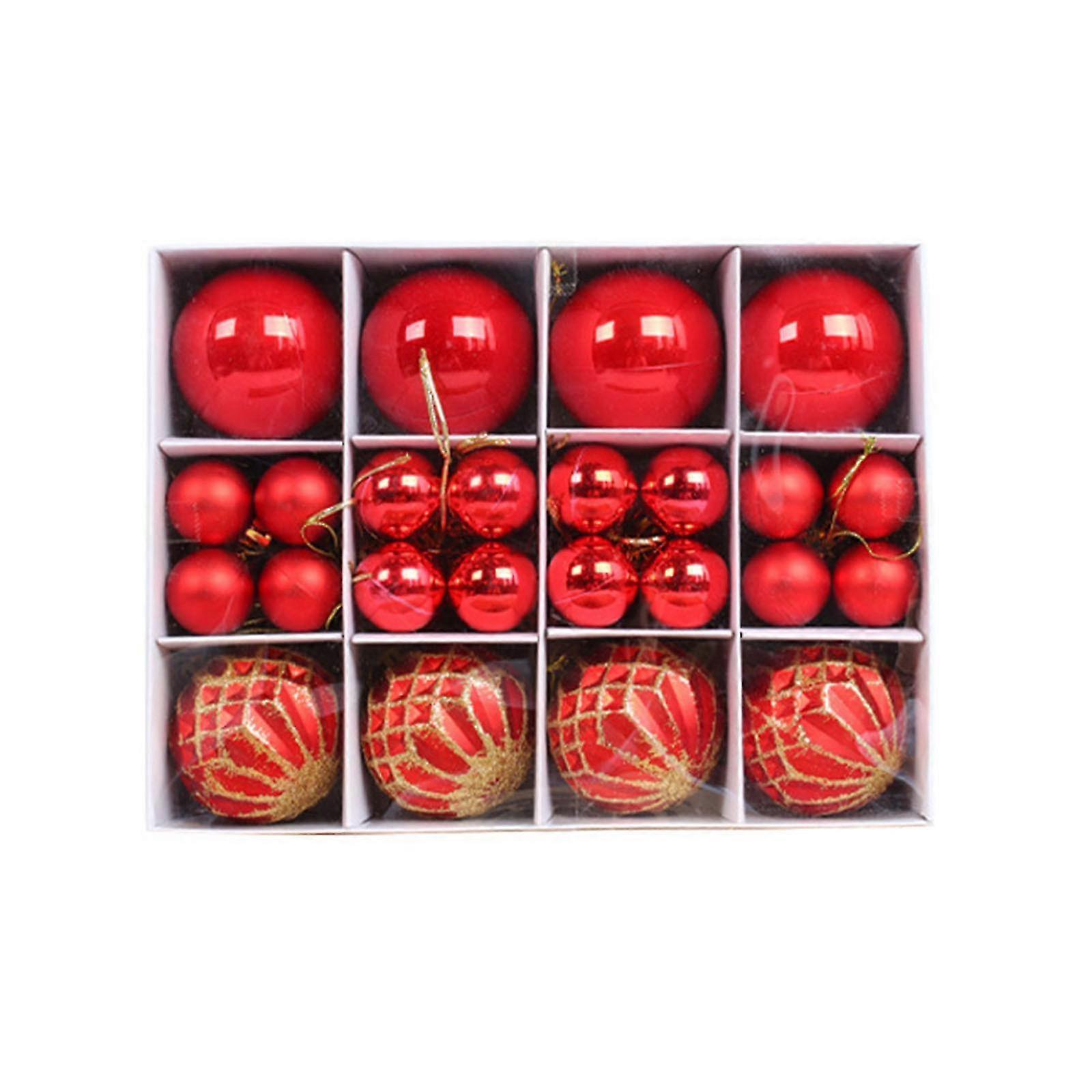 Tree Decoration Set with 40 Red Christmas Ornaments for Home