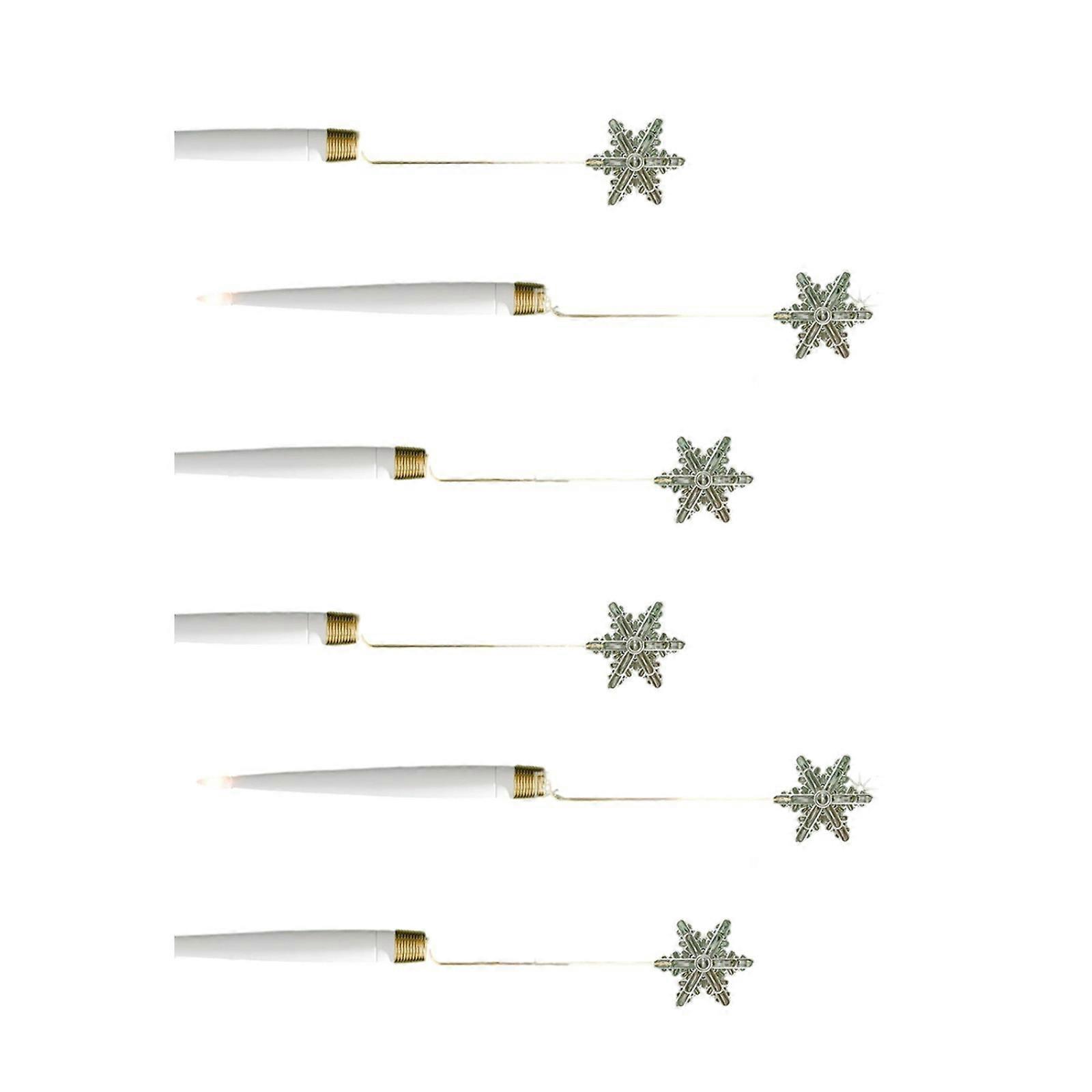 6PCS Realistic Plastic Christmas Waxlights Permanent Celebratory Table Highlight Decorations Multicolor