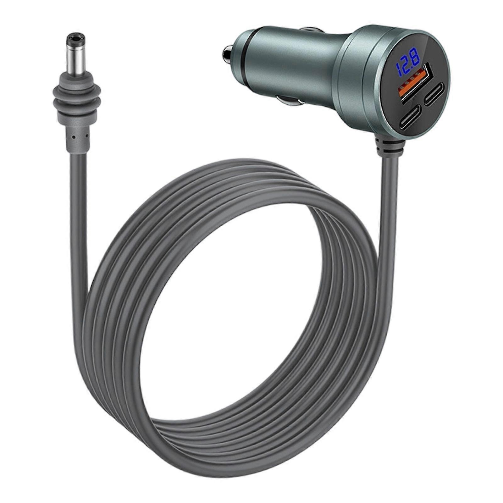 Fast Charging USB Type C Vehicle AC adapter Cable Equipped With Digital Potential Screen And Bright Detection Multicolor