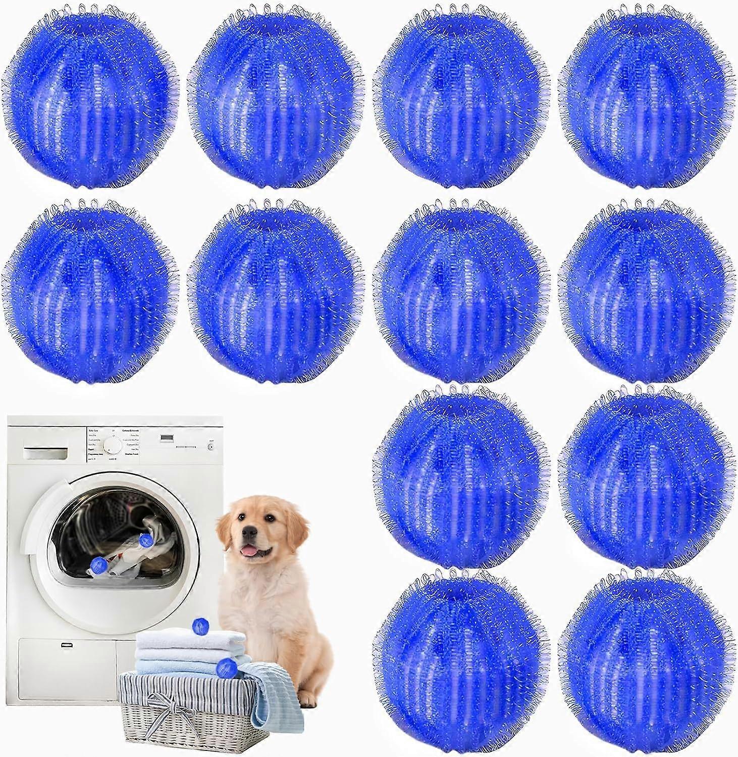 Pet Hair Remover for Laundry, 12 PCS - Reusable Dog & Cat Hair Remover Tool, Effectively Removes Pet Hair, Lint and Dander from Bedding and Clothing,