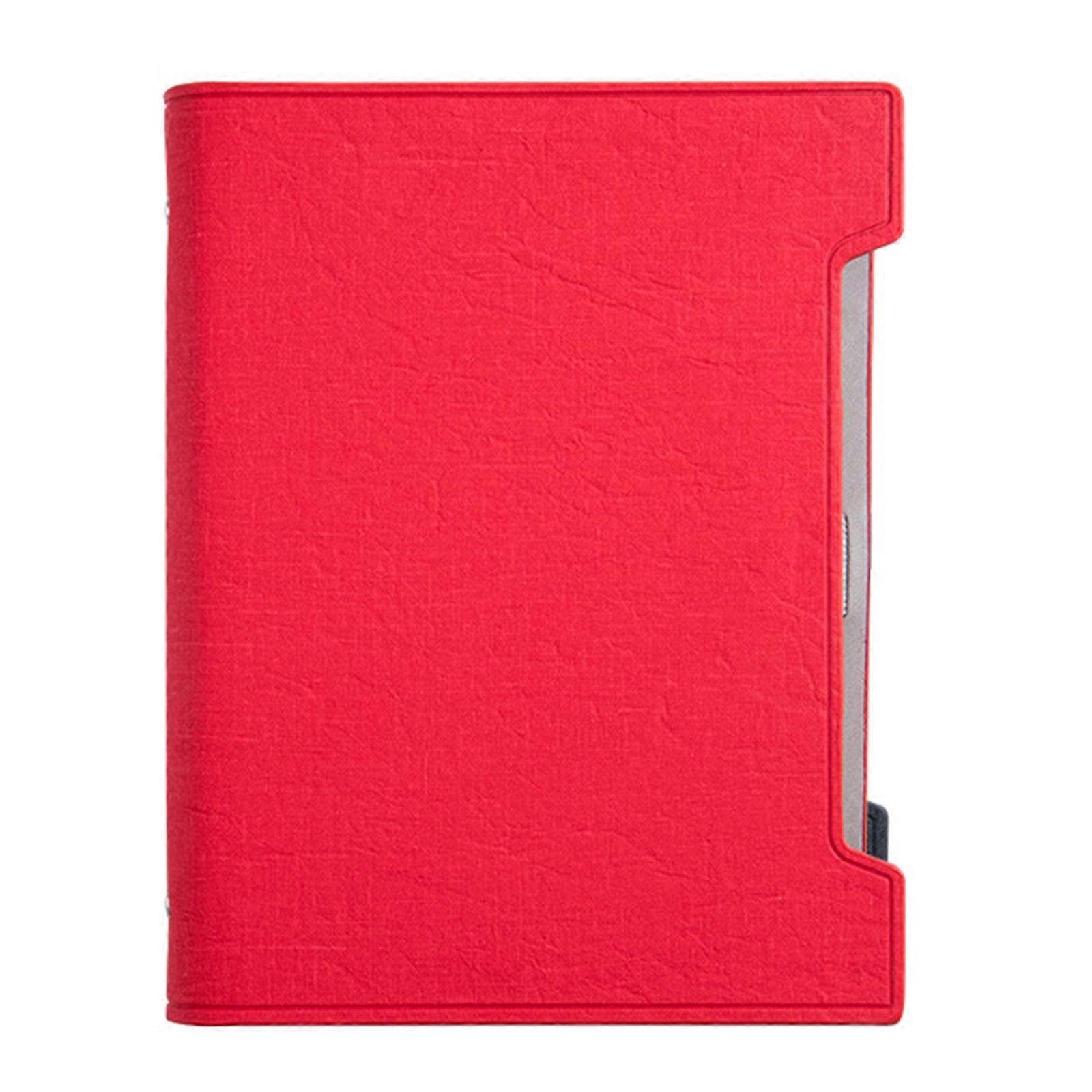Refillable Notebook With 6 Rings Leather Binder Covers Hardcover Journal 192 Pages Lined For Journaling Note Taking  Red