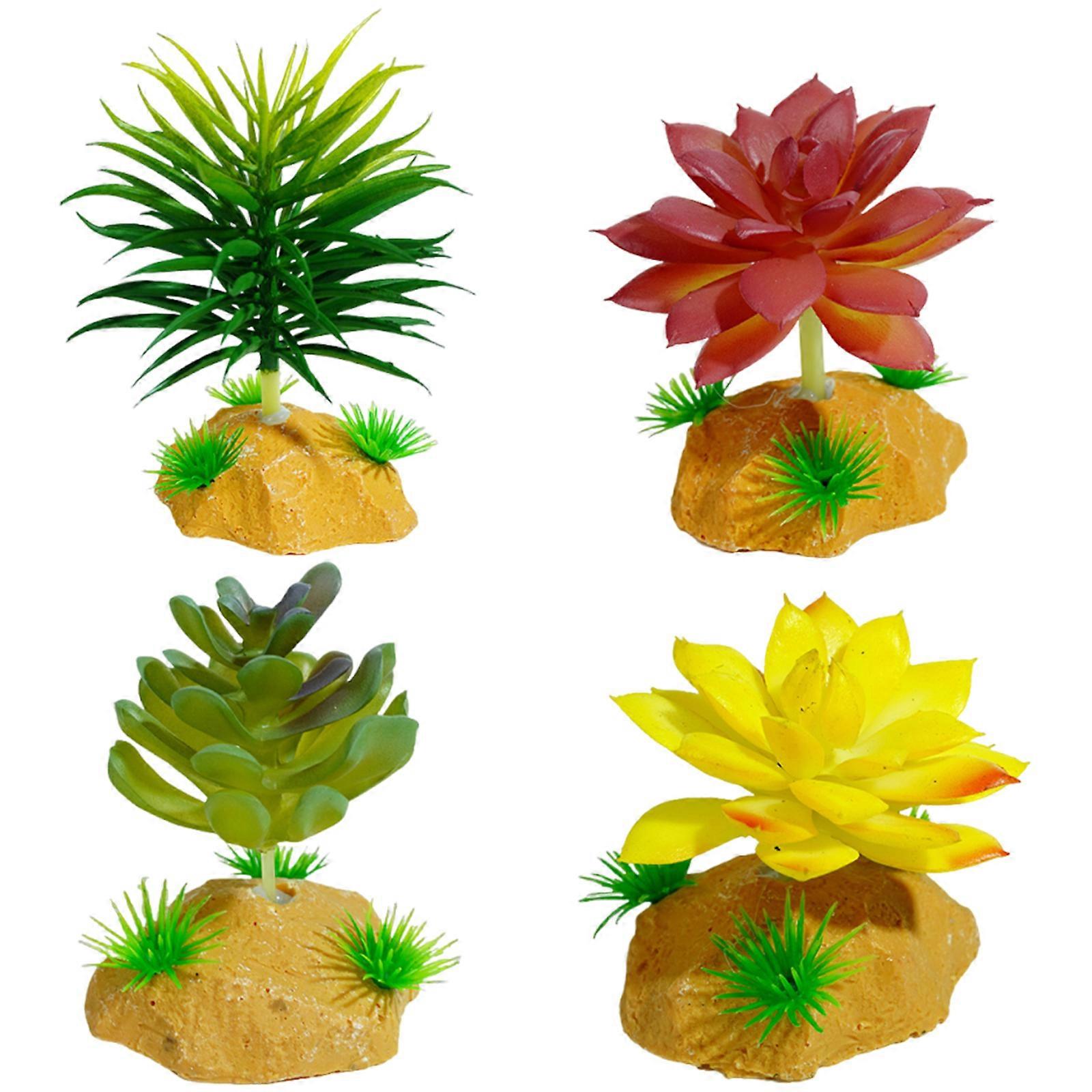 Artificial Grass for Reptiles Tanks Flexible and Safe Decoration Comfortable Environment Plant Grass Landscaping Multicolor