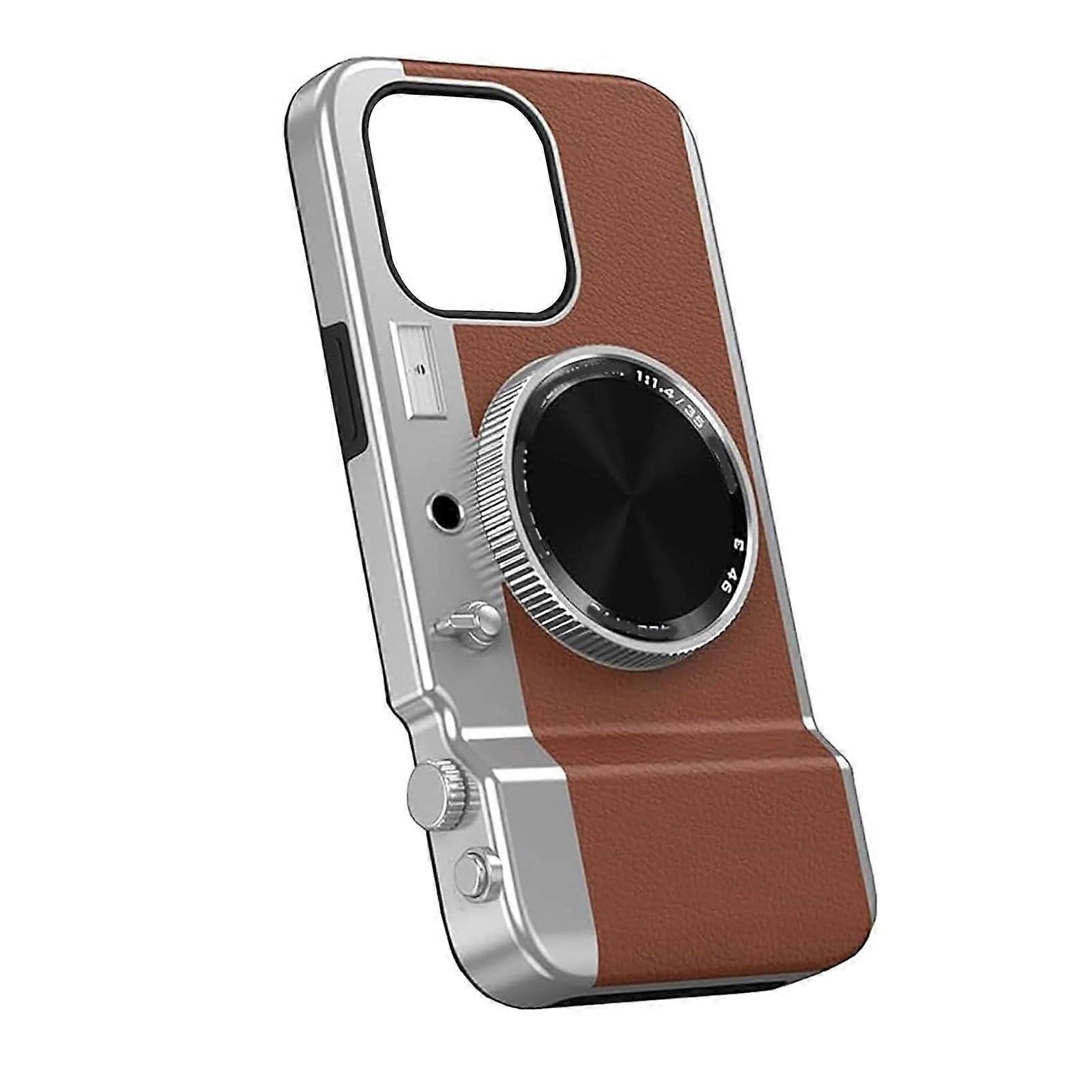 Uclet Integrated Camera Phone Case Multifunctional Bluetooth Leather Material Suction Cup for Stability Compatible with iPhone 14