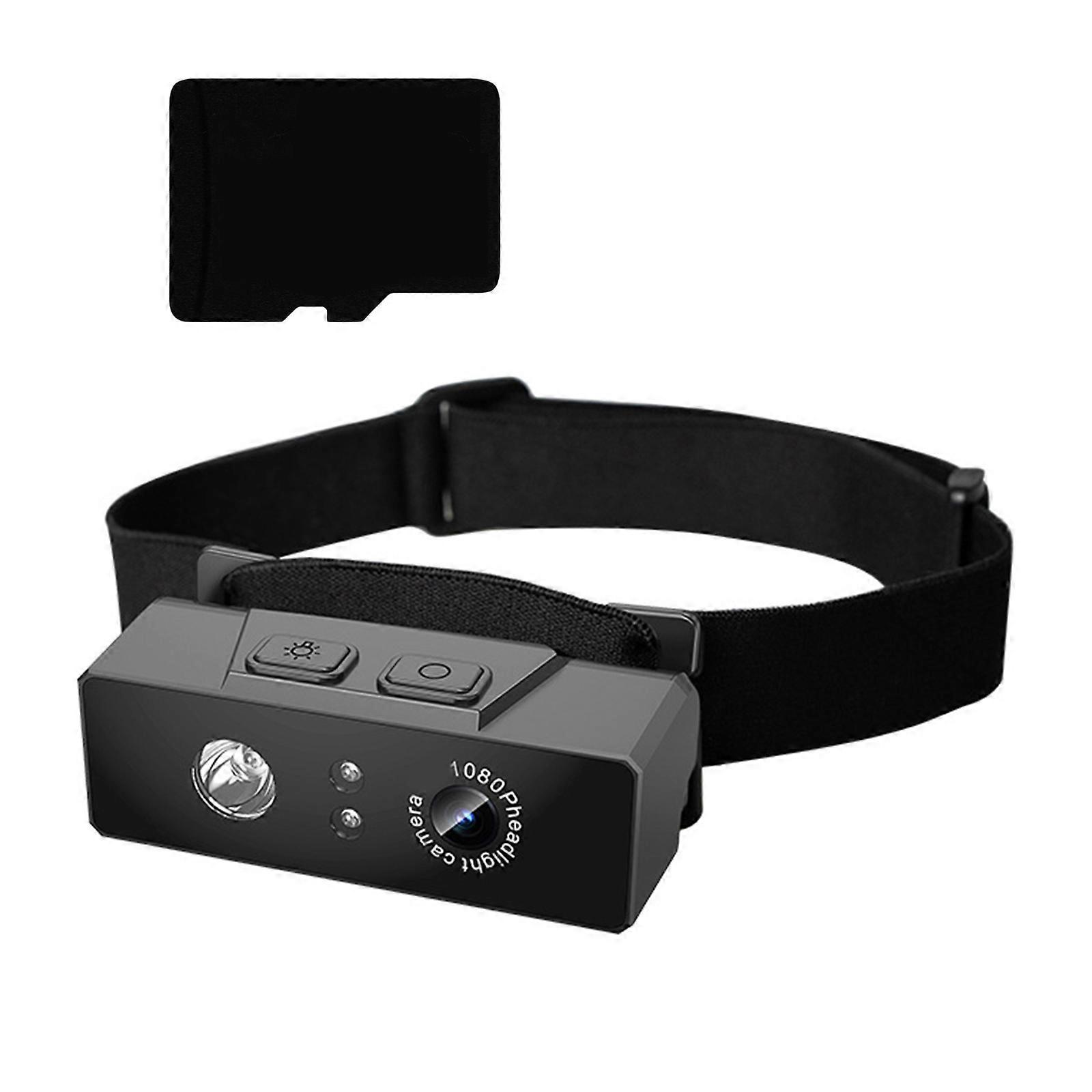 1080p Headlamp Camera with CMOS Sensors and Intelligent Lighting Action Camera Recorders for Outdoor Activity Device Multicolor