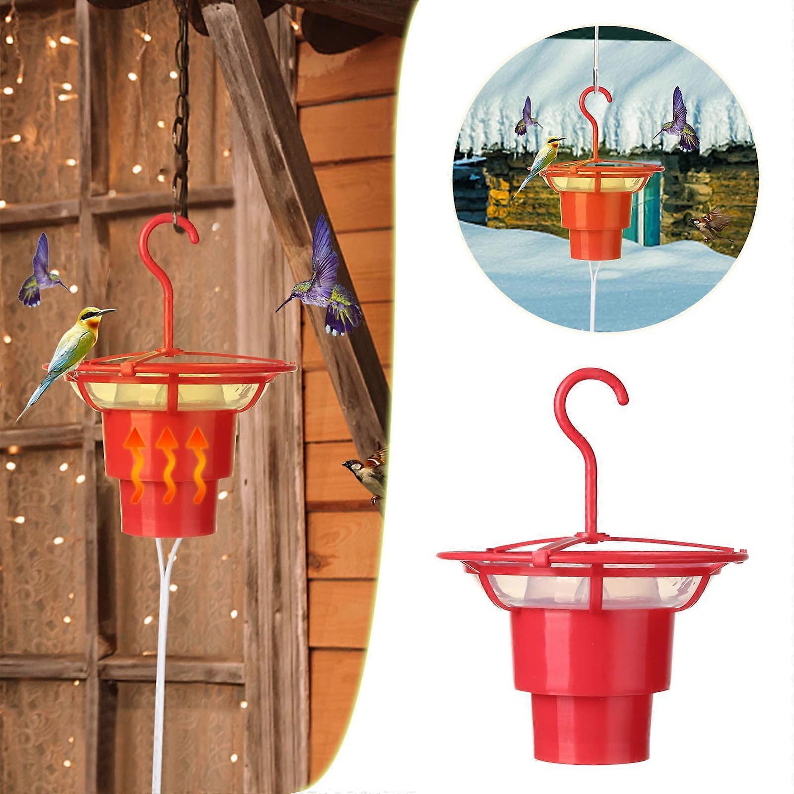 Xerdsx Heated Hummingbird Feeder with Thermostat, All-in-one Bird Bath & Drinking Water Heater, Constant Temperature for Back Garden