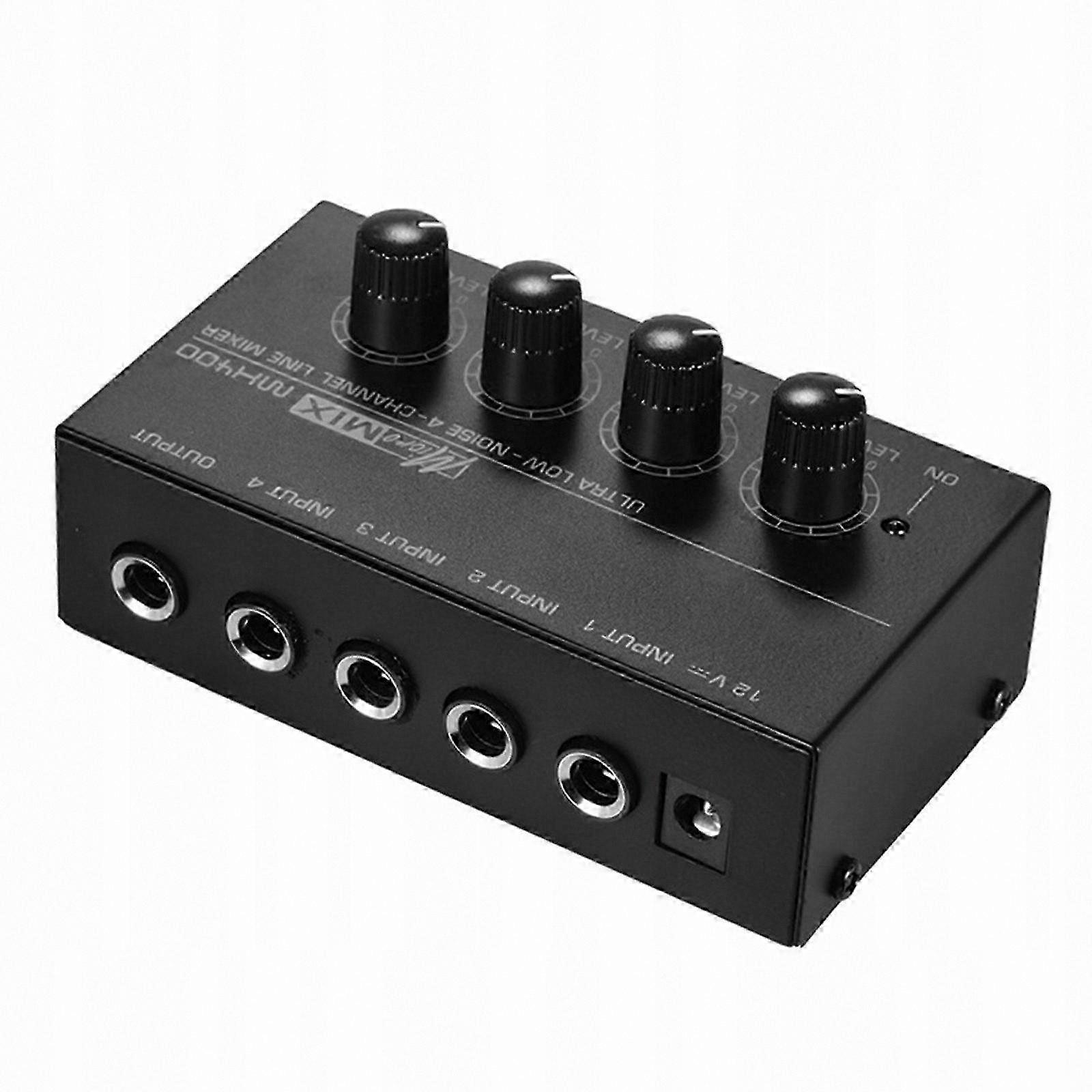 Portable 4-Channel Stereo o Mixer with Microphone Input