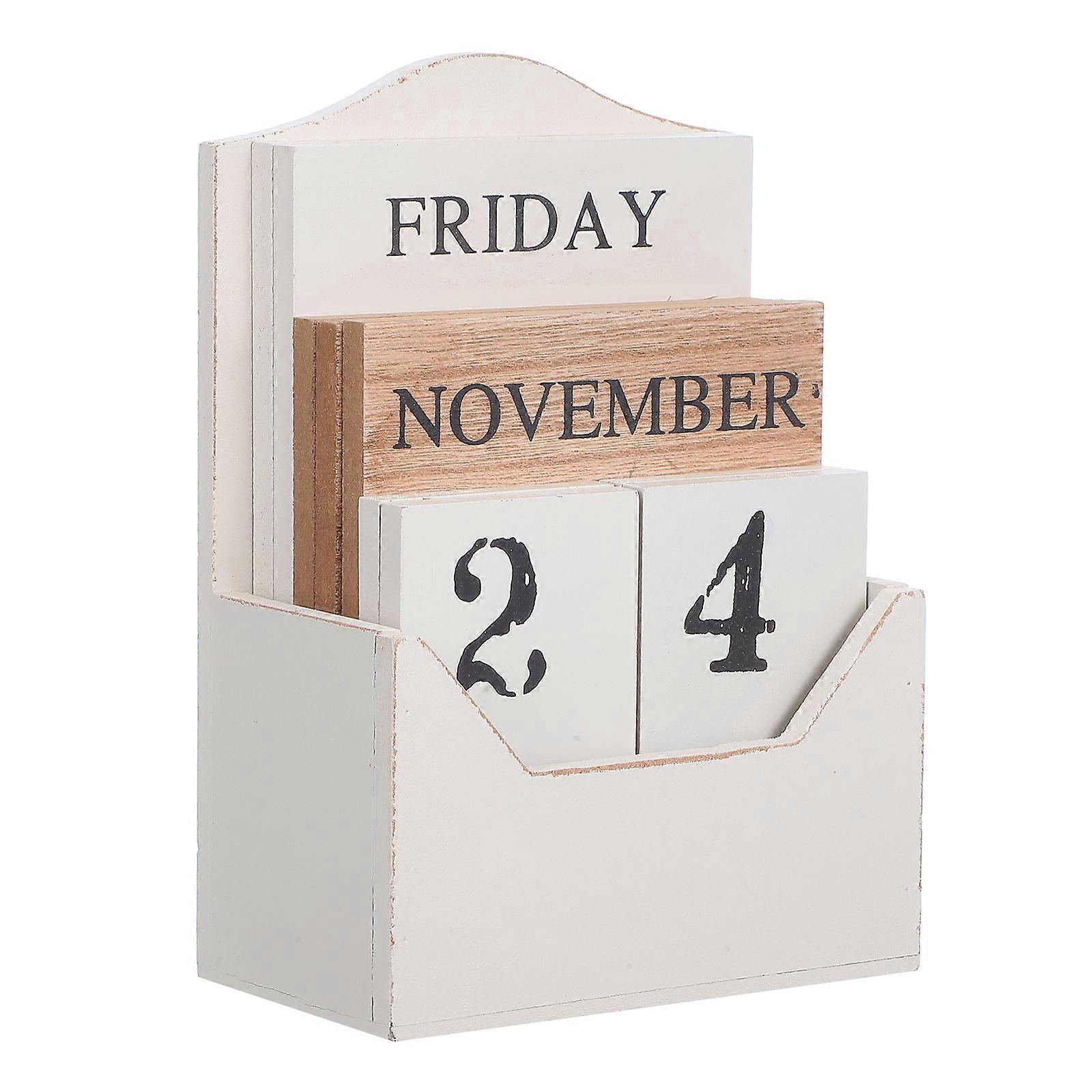 Desk Calendar Blocks for Date Display Wood Material