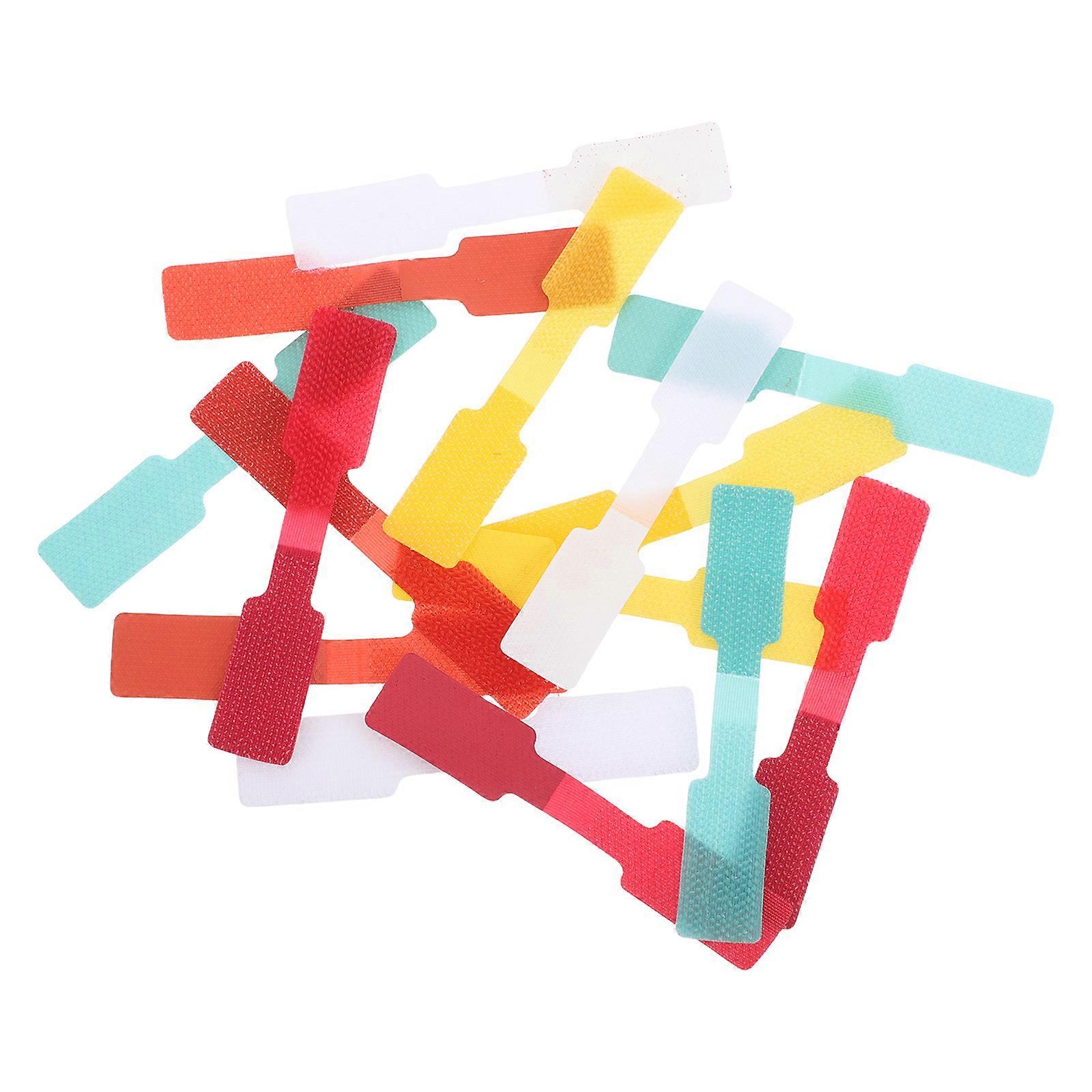 Multi-Color Electric Cable Markers Self-Adhesive Writable Labels 30Pcs