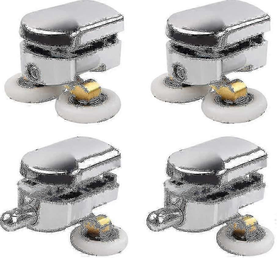 23 מ"מ מקלחון דלתות גלגלי דלתות מקלחת הזזה החלפת גלגל רץ רולר (2 גלגלים עליונים, 2 גלגלים תחתונים)