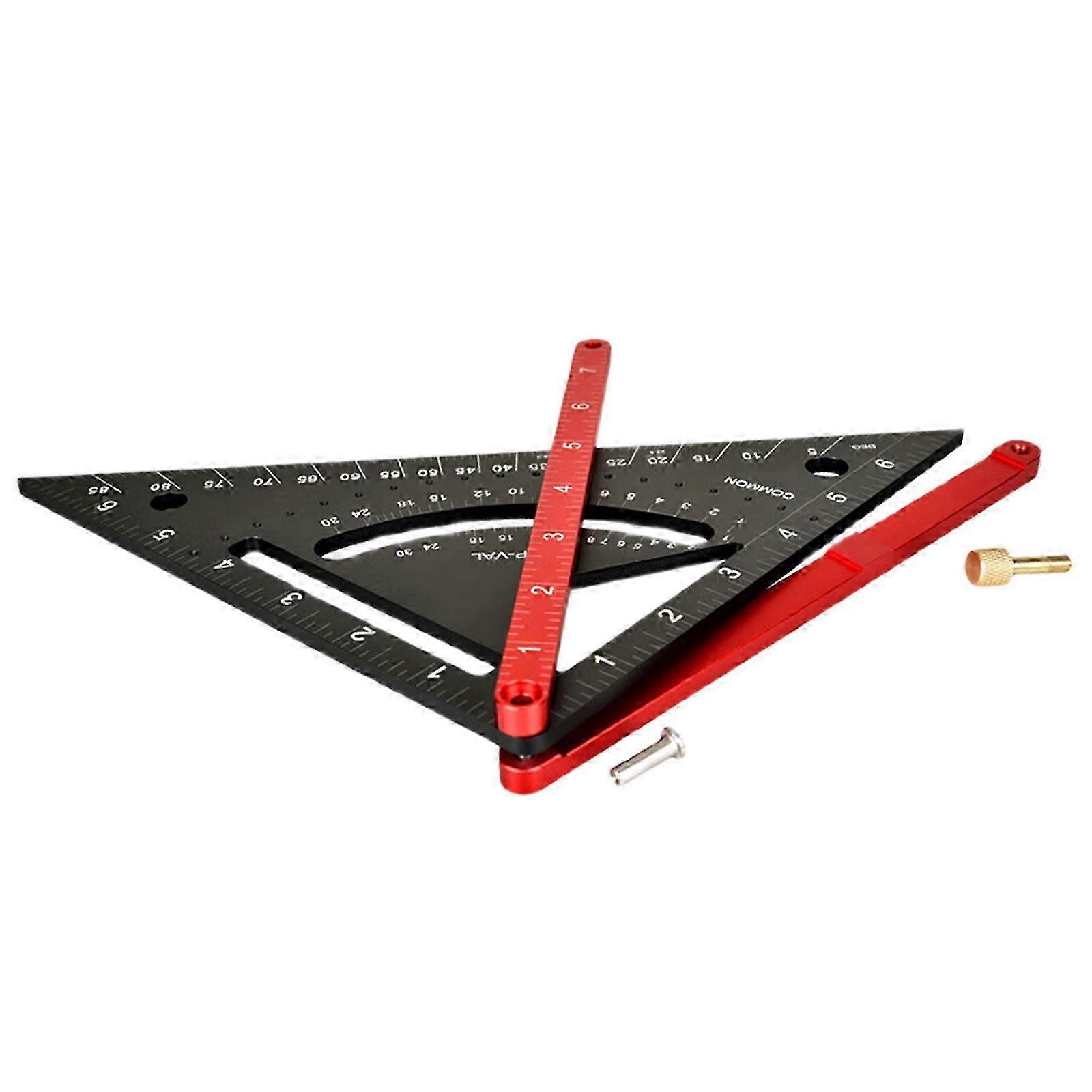 7Inch Carpentry Square Try Square Triangles Ruler Metric Protractor 45 90 Degree Drawing Triangles Ruler Rafter Square Multicolor
