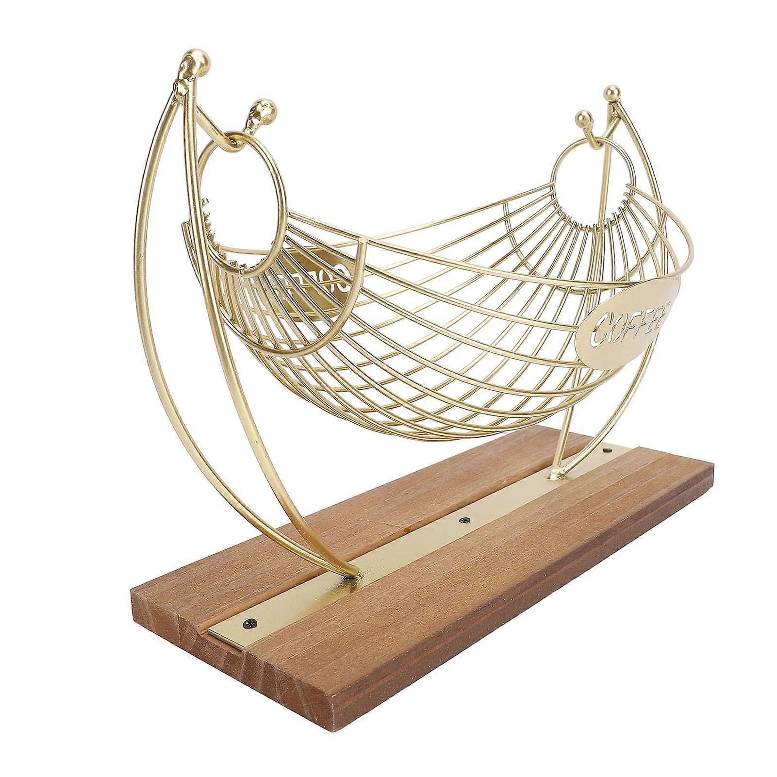 Coffee Pod Holder for 18 Capsules with Hammock, Countertop Organizer, Weighted Wood Base