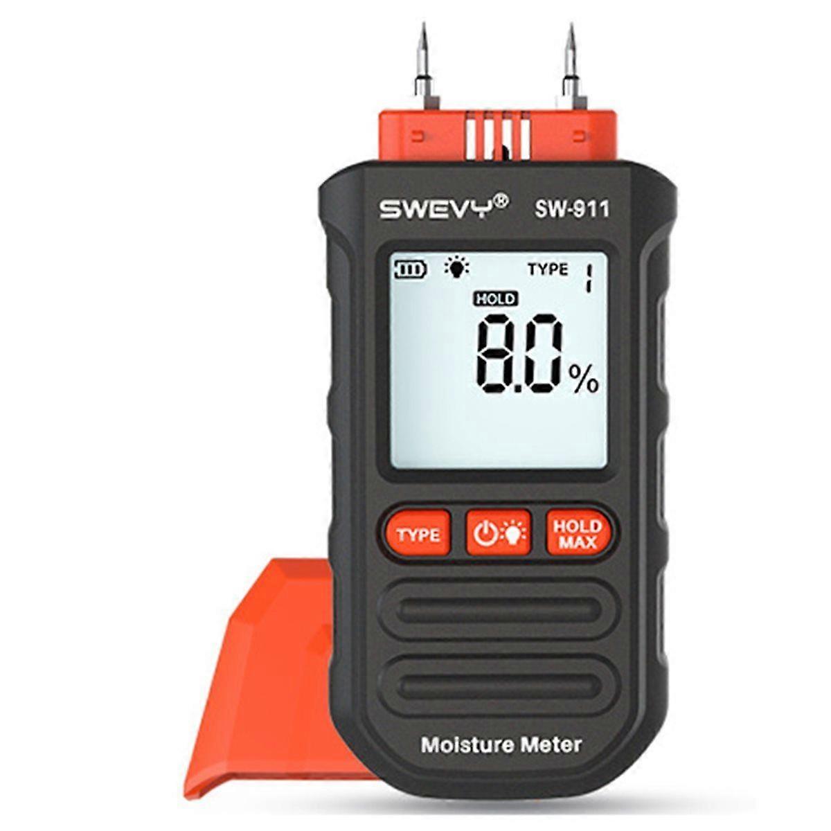 SW911 Digital Hygrometer with LCD Large Screen, Portable Wood Moisture Content Tester for Building
