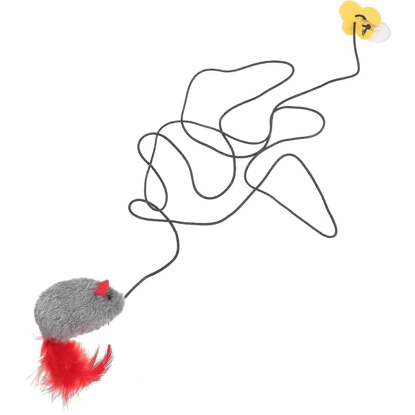 Plush Hanging Cat Toy with Interactive Mouse for Indoor Kittens, Door Teaser Play