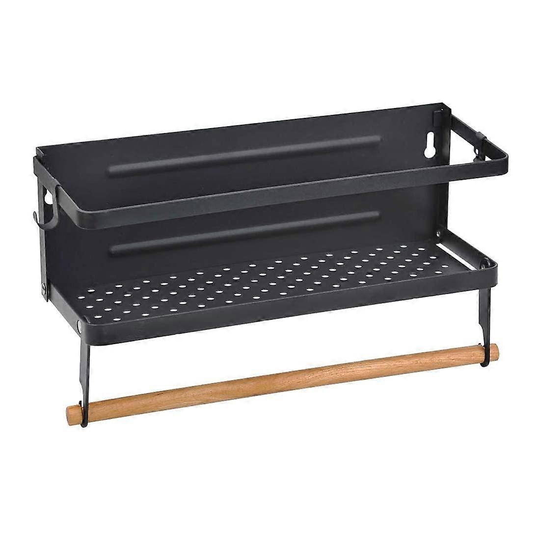 Magnetic Spice Rack for Refrigerator with Adjustable Wall Mount Shelf and Paper Towel Holder