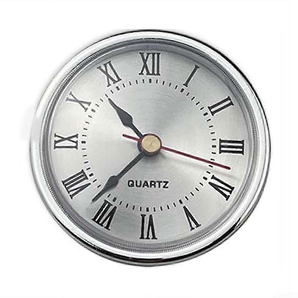 Quartz Clock Mechanism Insert with Roman Numerals, 65mm Silver Aluminum for DIY Wall and Craft Clocks