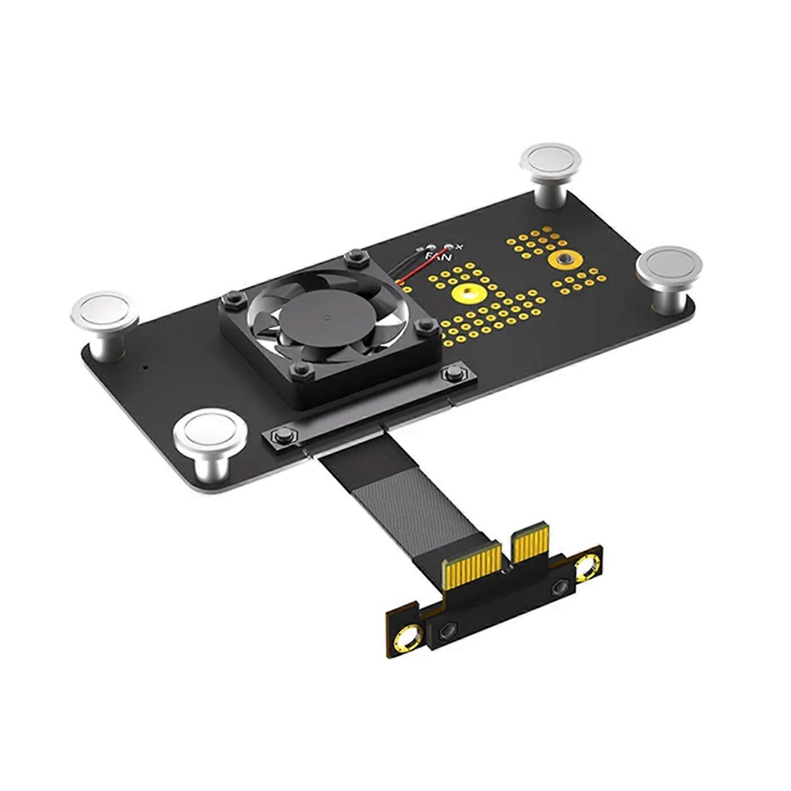 Upgrades Desktop Computer  NVME to PCIE X1 Expansion Board Magnetic Pad Cable Features Cooling Fan and LED Control Multicolor