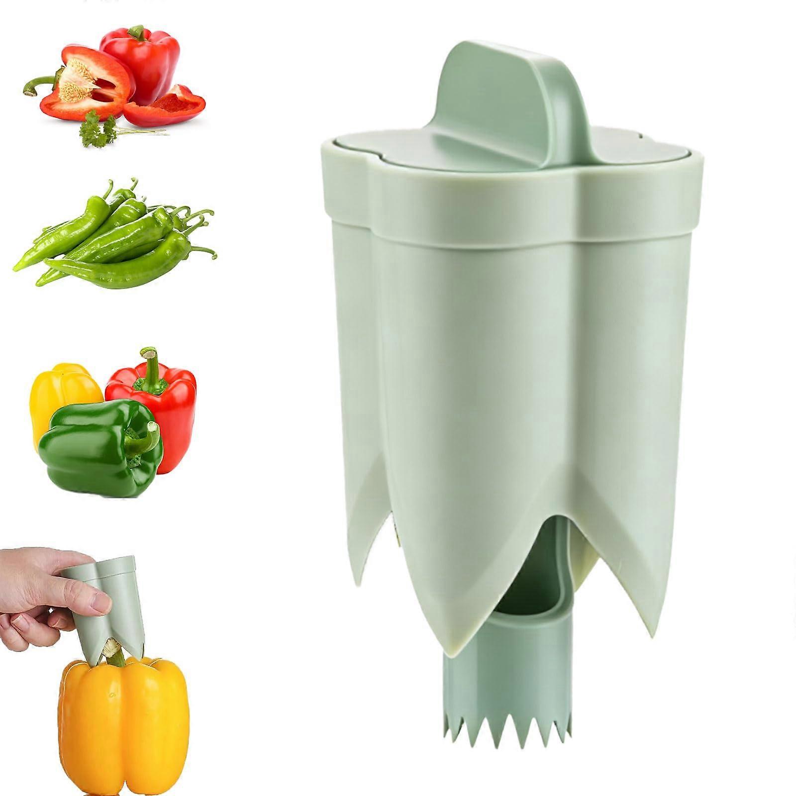 Pepper Corer and Vegetable Corer 2 in 1 Bell Pepper Seed Remover Tool for Fast Seed Removal Kitchen