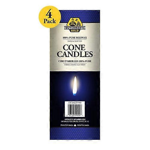 Dutchmans Gold Inc. Beeswax Cone Candles, 4 Pack