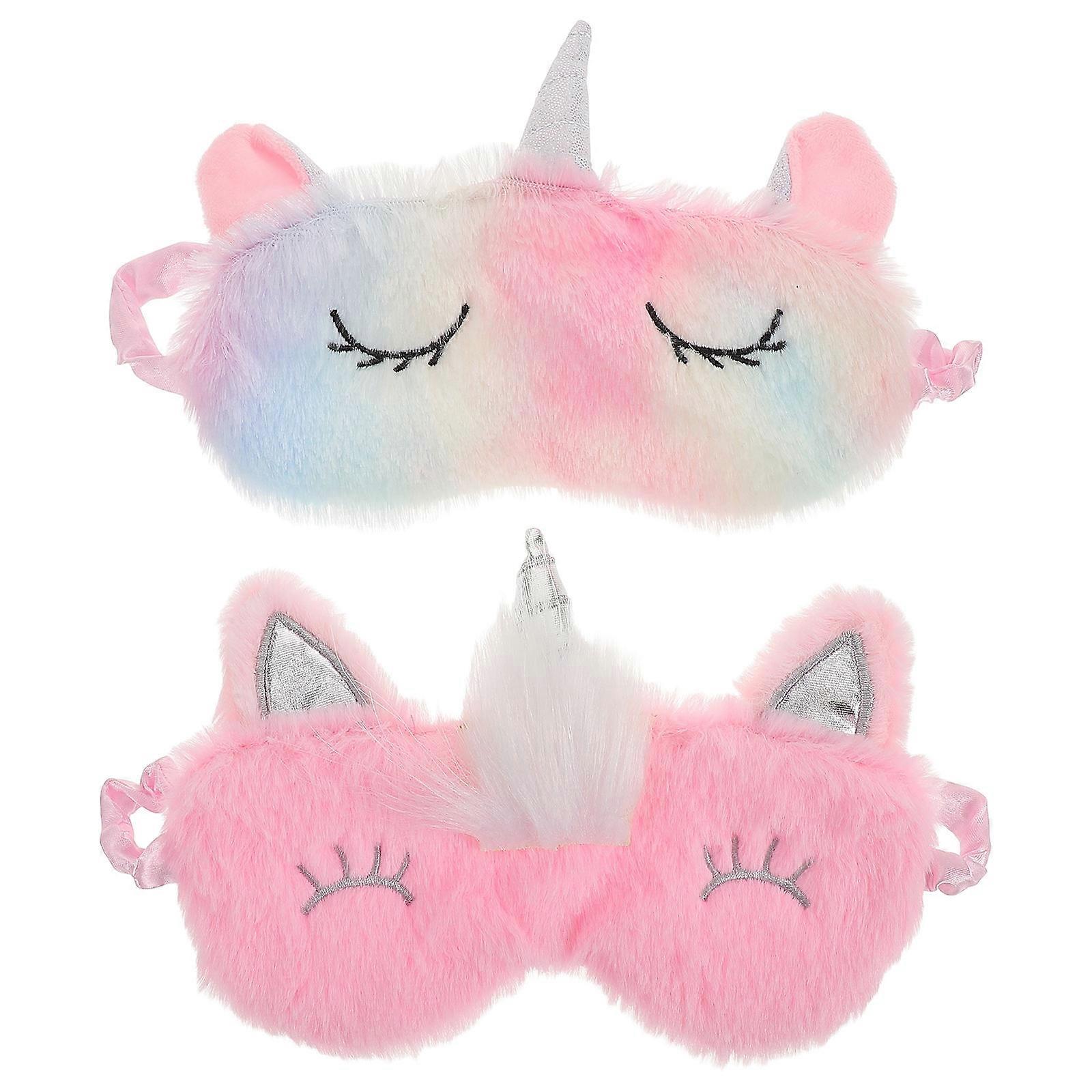 Sleep Blindfold for Sleeping Use 2Pcs Cute Unicorn Sleeping Mask Soft Plush