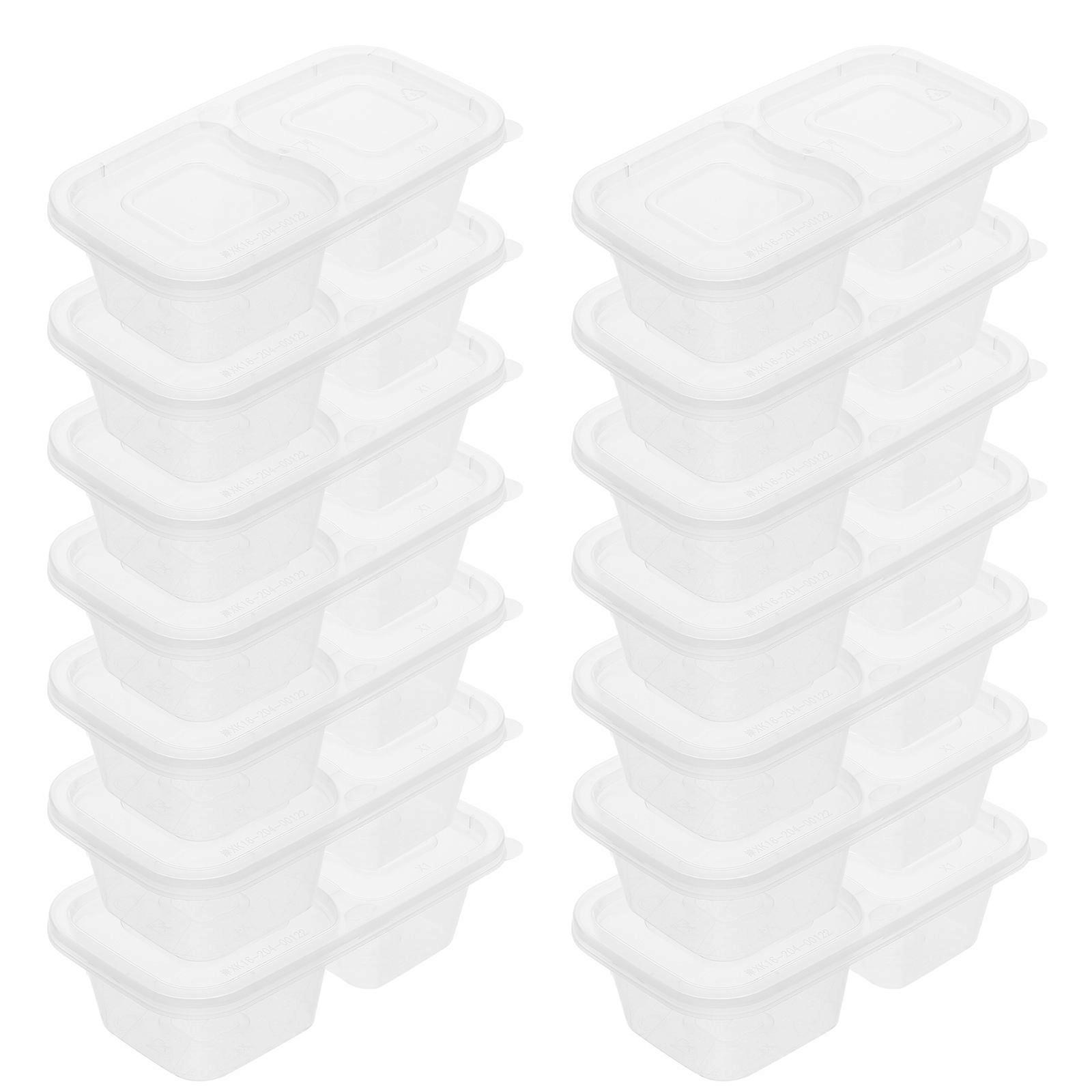 Picnic Containers for Food Double Compartment Condiment Containers 20Pcs