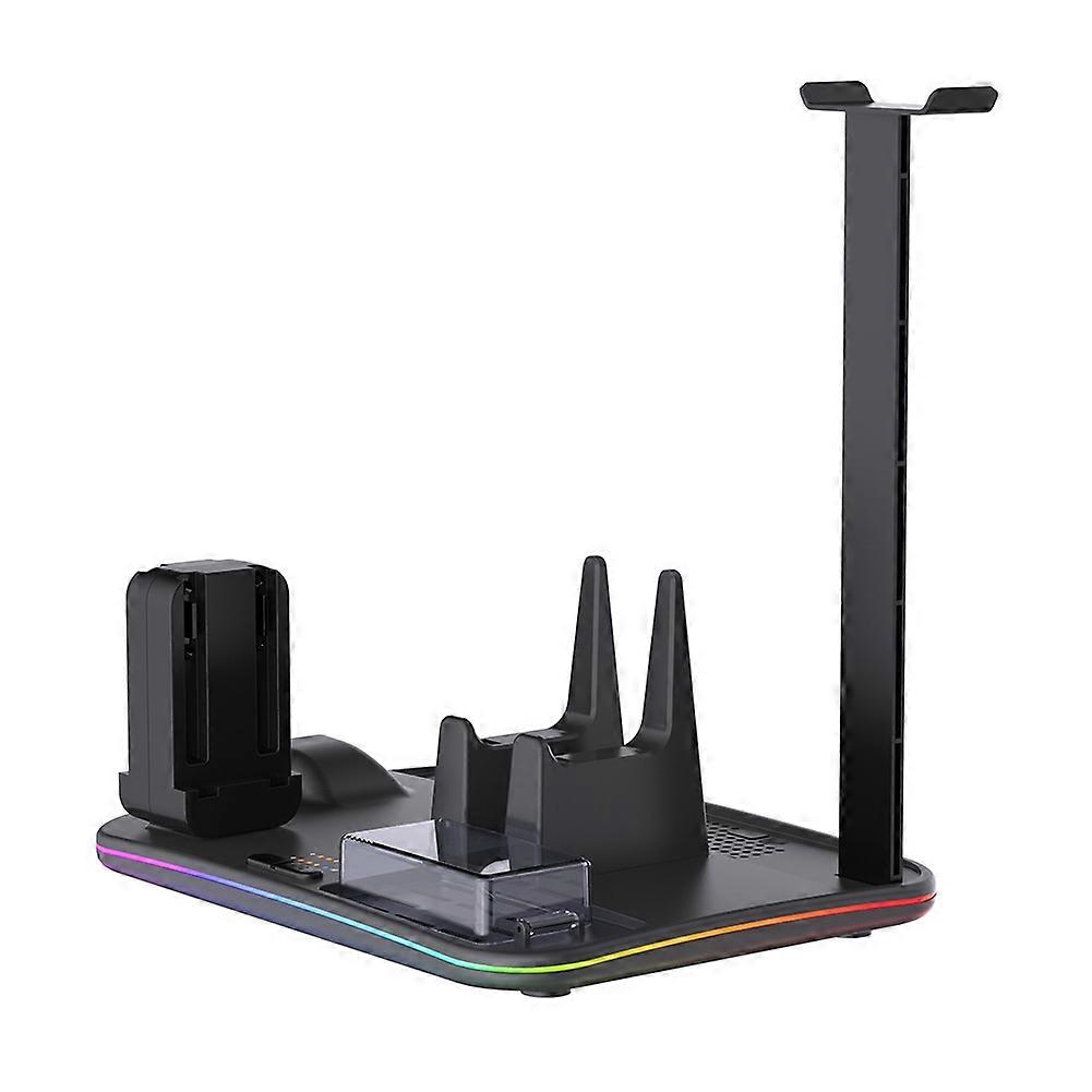 12-in-1 Charging Dock for Switch 2 Multi-Functional Cooling Fan Stand with RGB Lighting for Switch 2/1