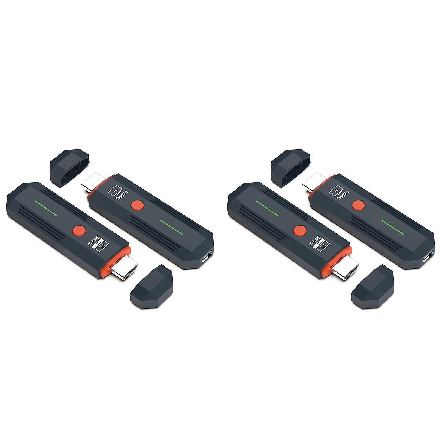 2X HDMI-Compatible Wireless Video Transmitter Receiver TV Dongle Adapter for PC Camera Laptop to Projector Monitor TV