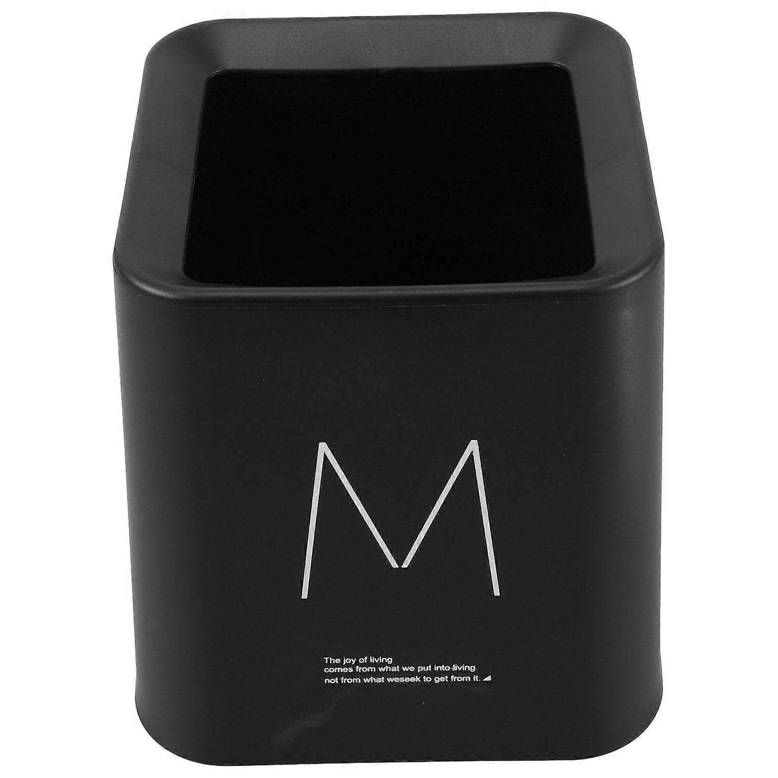 Mini Desktop Trash Can Tabletop Garbage Container for Desk Black 1.5L