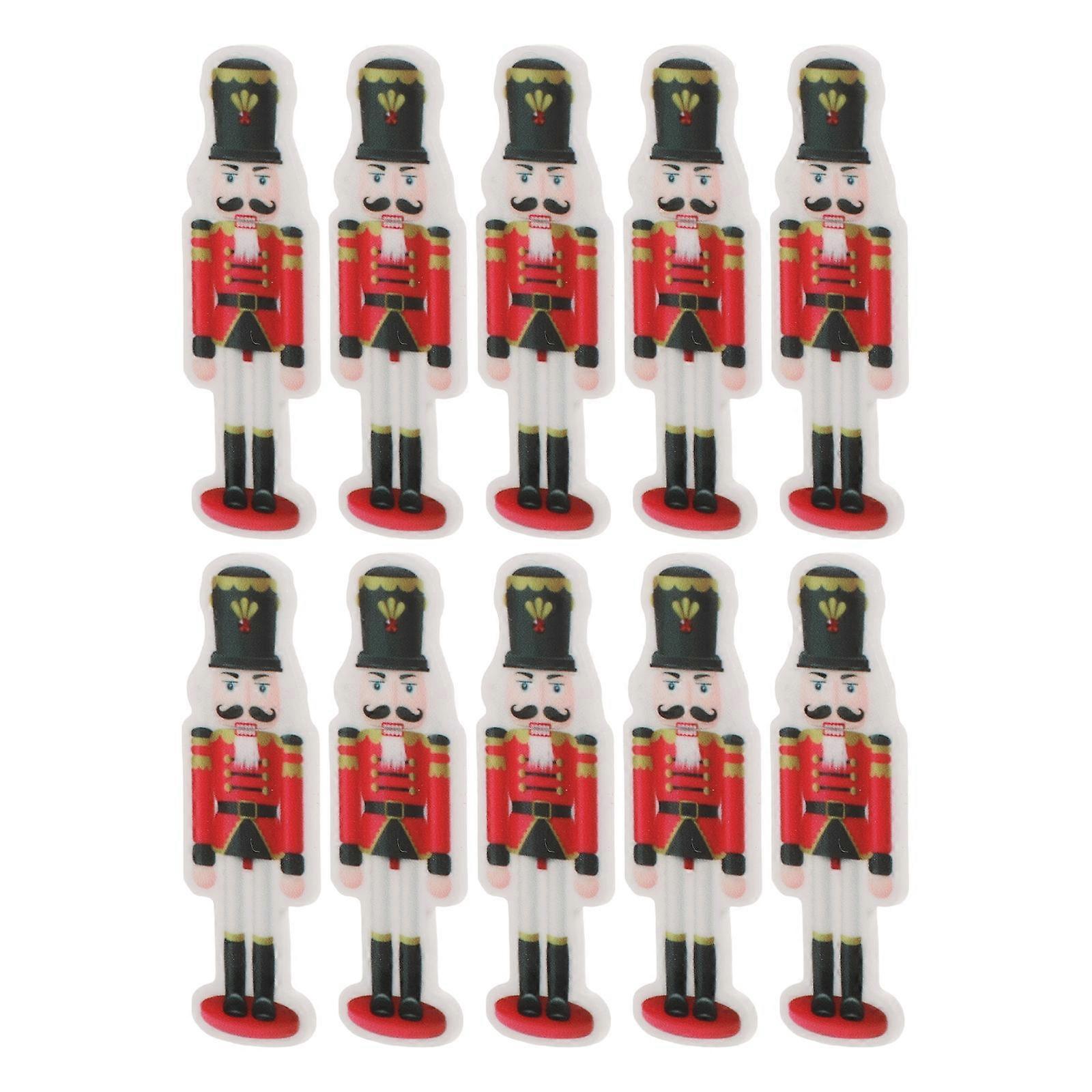 Nutcracker Soldier Fridge Stickers for Decor 10Pcs Resin Plastic Multi Kitchen