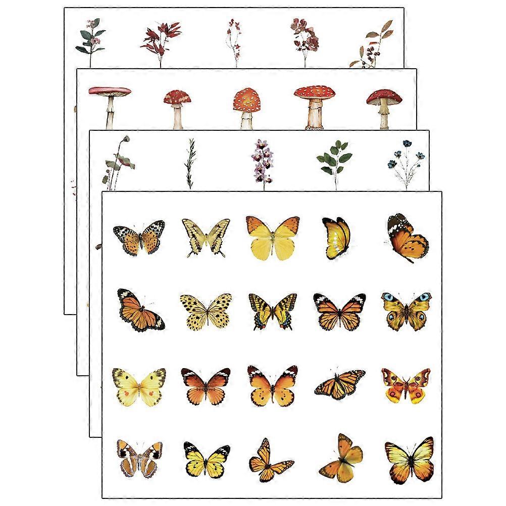 Scrapbooking Stickers 4Sets Delicate Stickers for Journaling Decoration