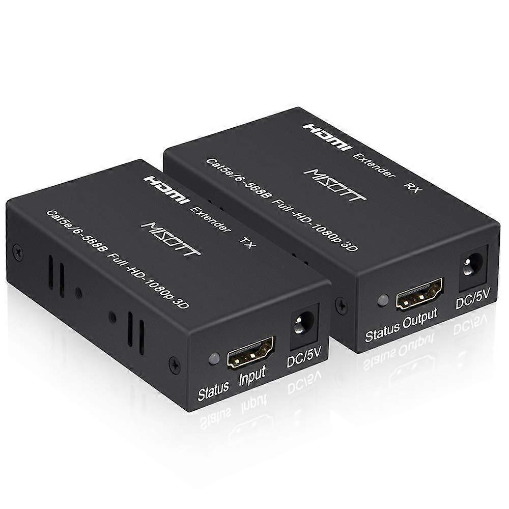 HDMI Extender For 60m Over RJ45 Cat5e/6/7 Ethernet Cable, HDMI Transmitter And Receiver, 1080p, 3D, HDCP, EDID