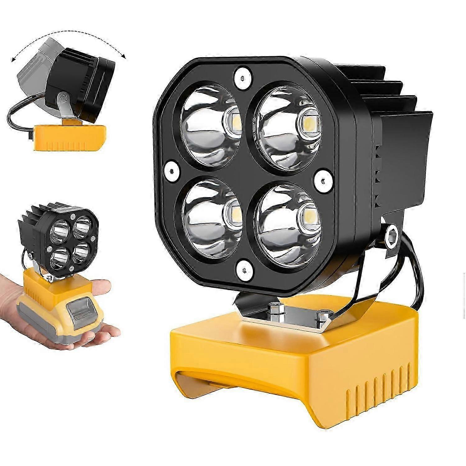 40W 6000LM LED Work Light, Adjustable for 20V Battery, Flood & Flashlight-JJ