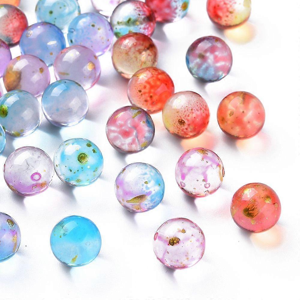 Transparent Acrylic Beads No Hole Round Mixed color 8mm