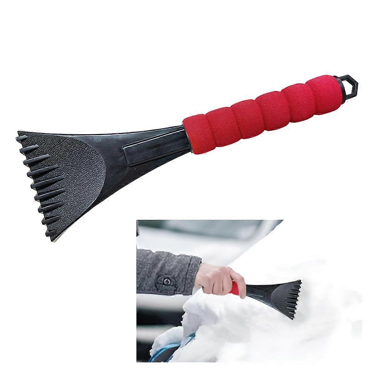 Ice Scraper for Car Windshield, Scratch Foam Handle Snow and Ice Removal Tool (Red)