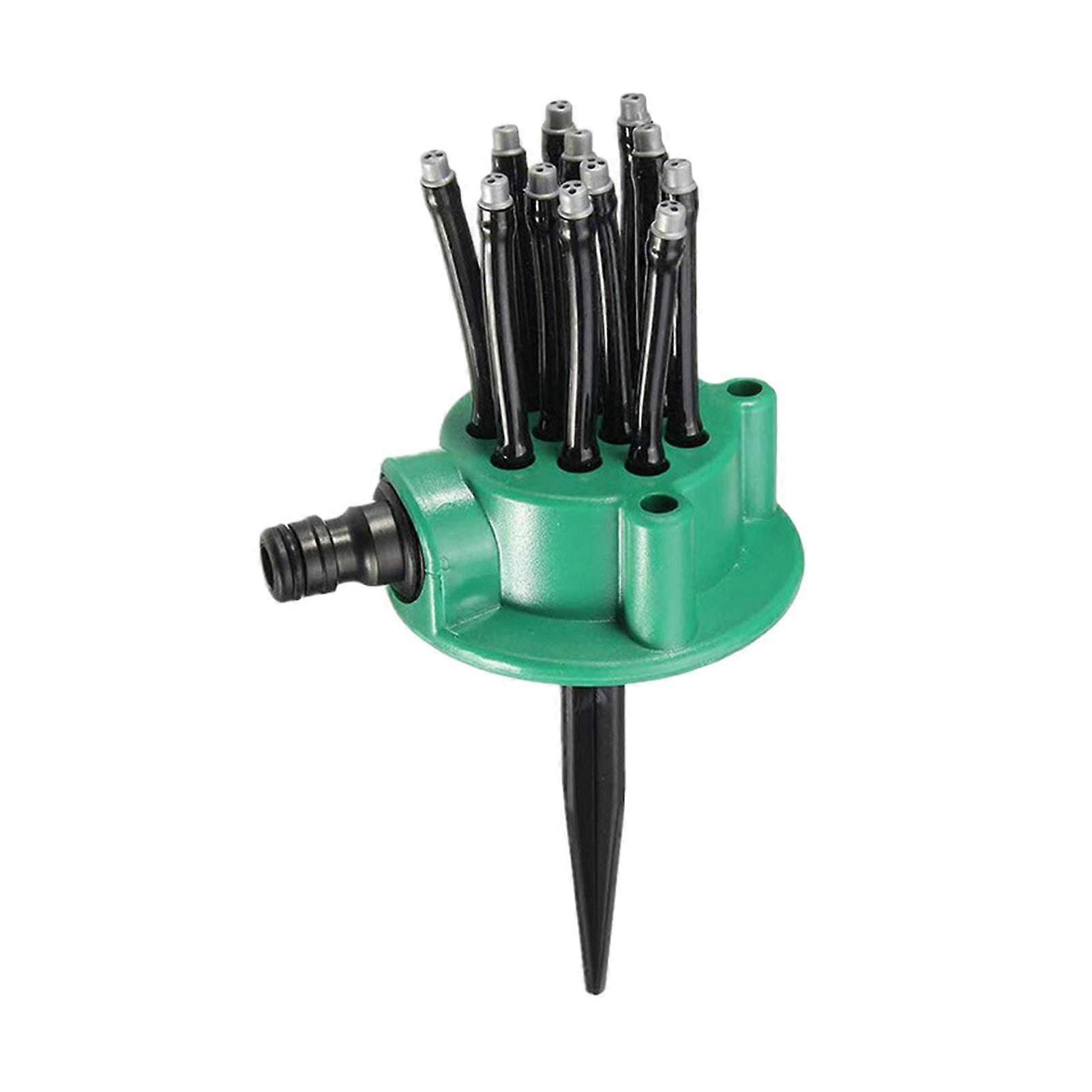 Garden Sprinkler with 360° Spray Coverage, Adjustable Water Flow, MultiHead Drip Irrigation System