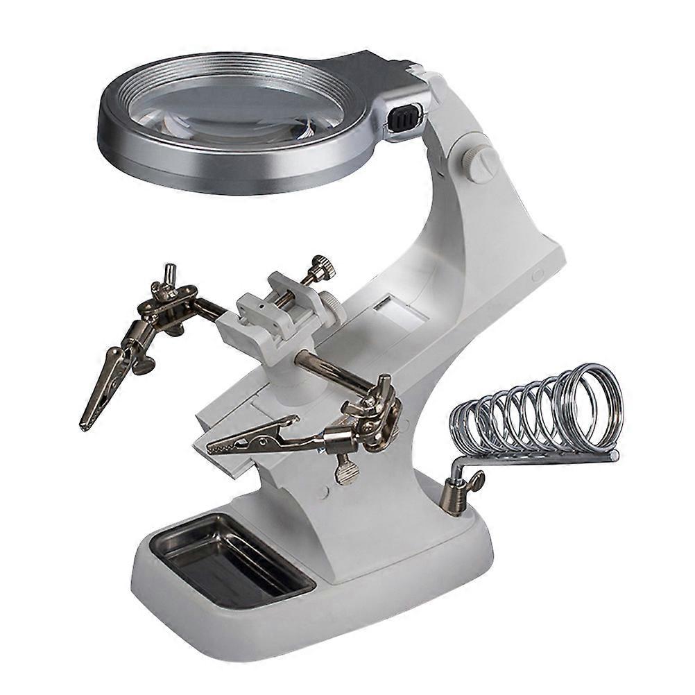 Magnifiers For Seniors Led Desktop Magnifier With Light Adjustable Lighting Square Base 1Set