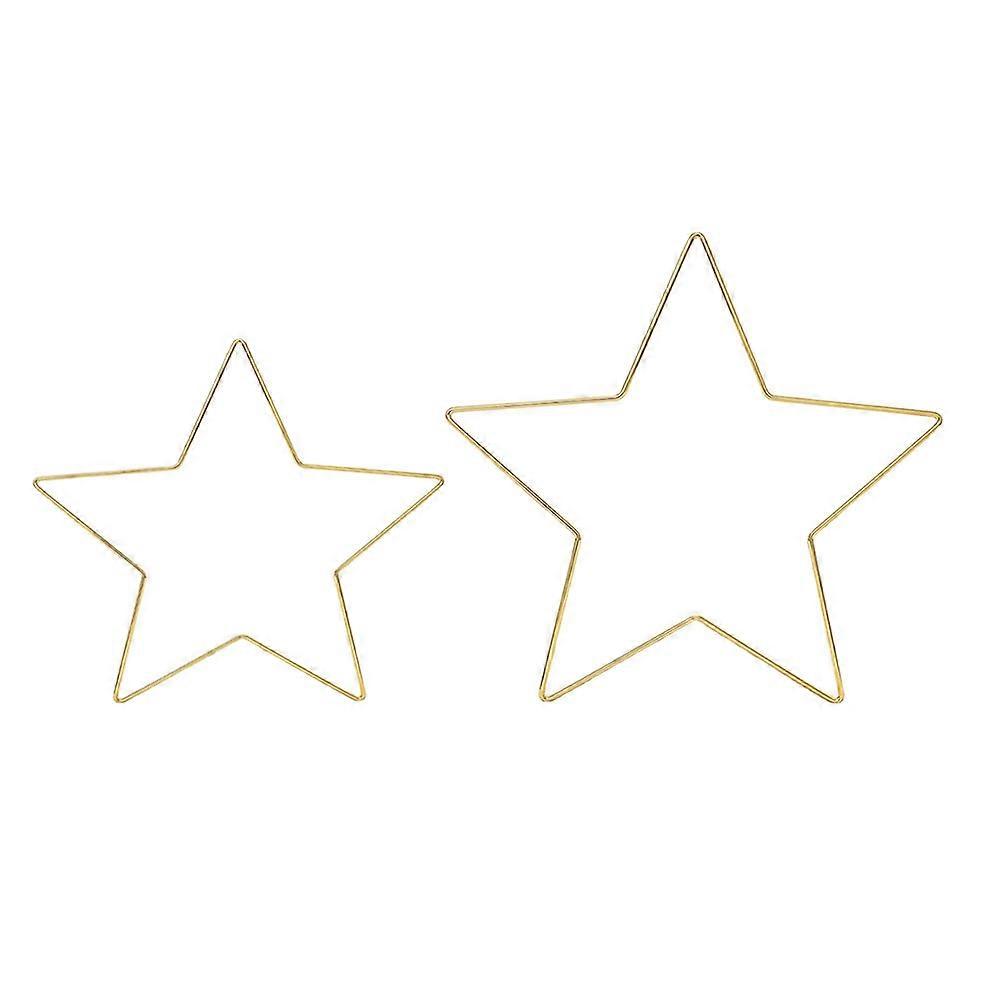 Star Shaped Frames Iron Hanging Ring Garland Making 30X30CM Golden 2Pcs