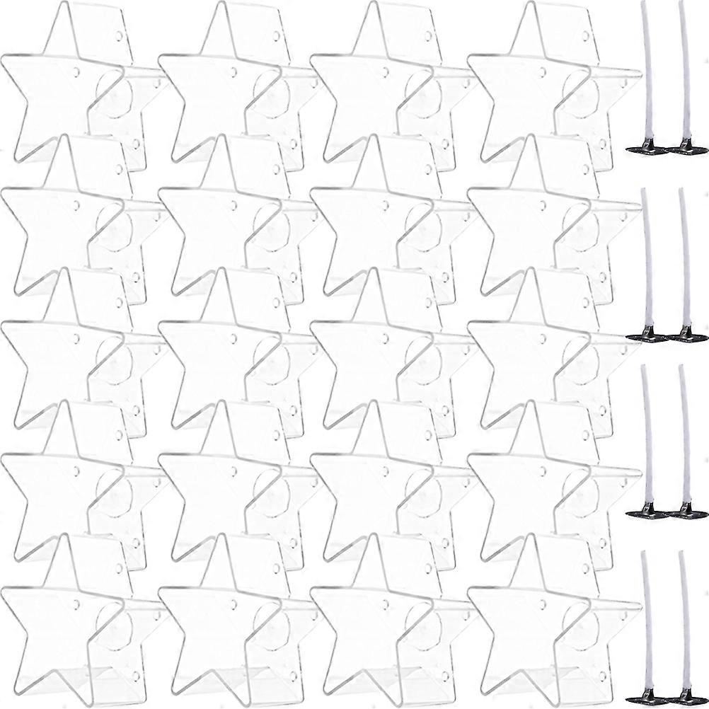 DIY Star Shaped with Wicks Transparent Plastic Container 1Set