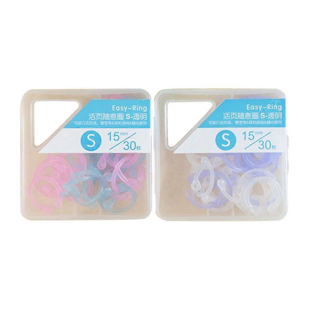 Transparent Book Rings Plastic Book Rings Study Students 60Pcs
