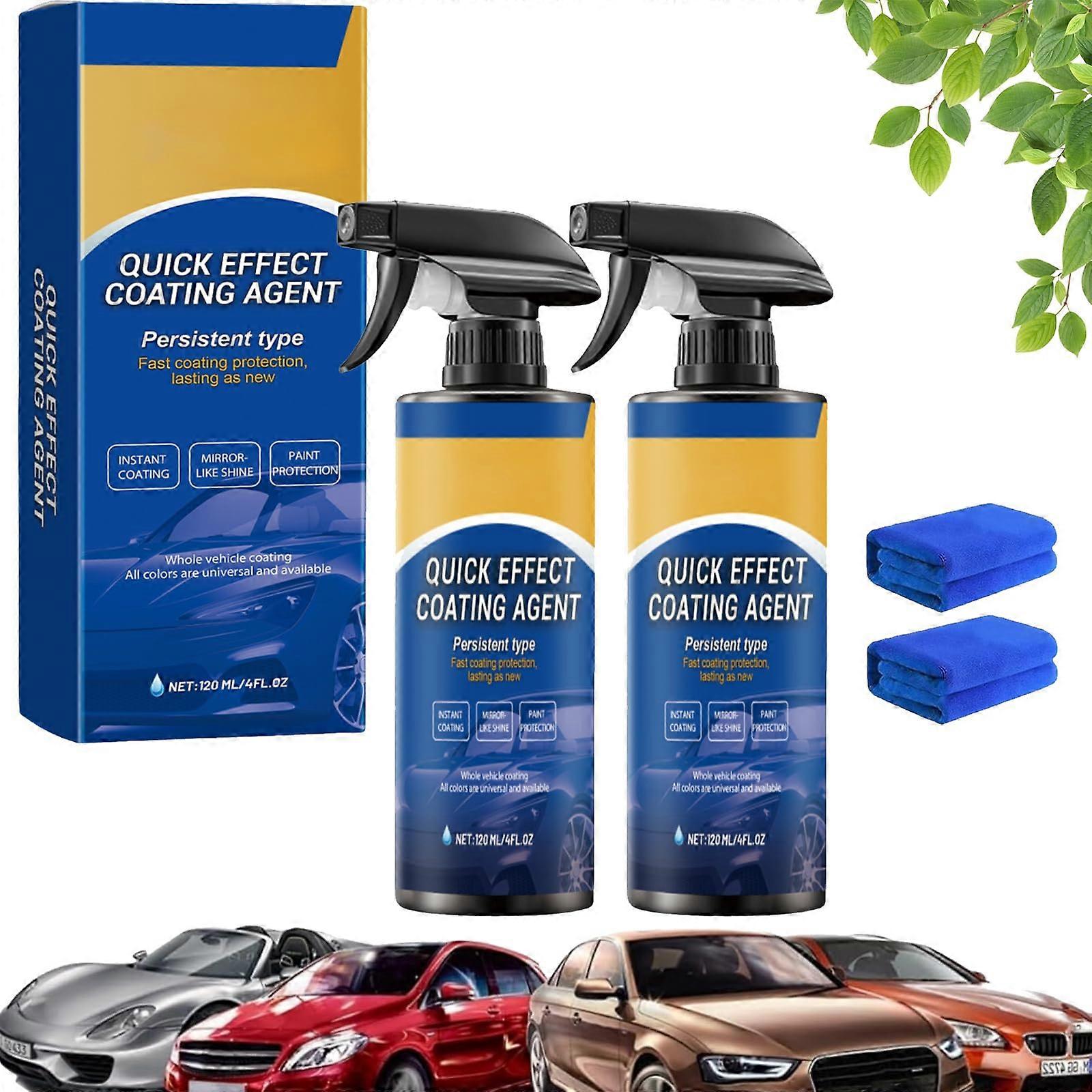 Car Ceramic Coating Spray 2PCS with Instant Protection, Scratch  Shine and Waterless Cleaning