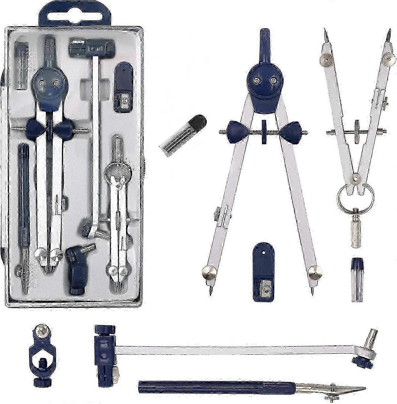 Set Includes Stainless Steel Compass And 5 Accessories