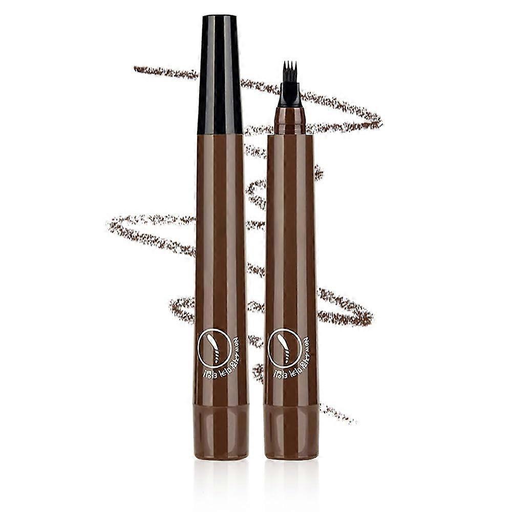 Waterproof Microblading Eyebrow Pencil Dark Brown with 4 Tip Pen for Natural Long Lasting Brows