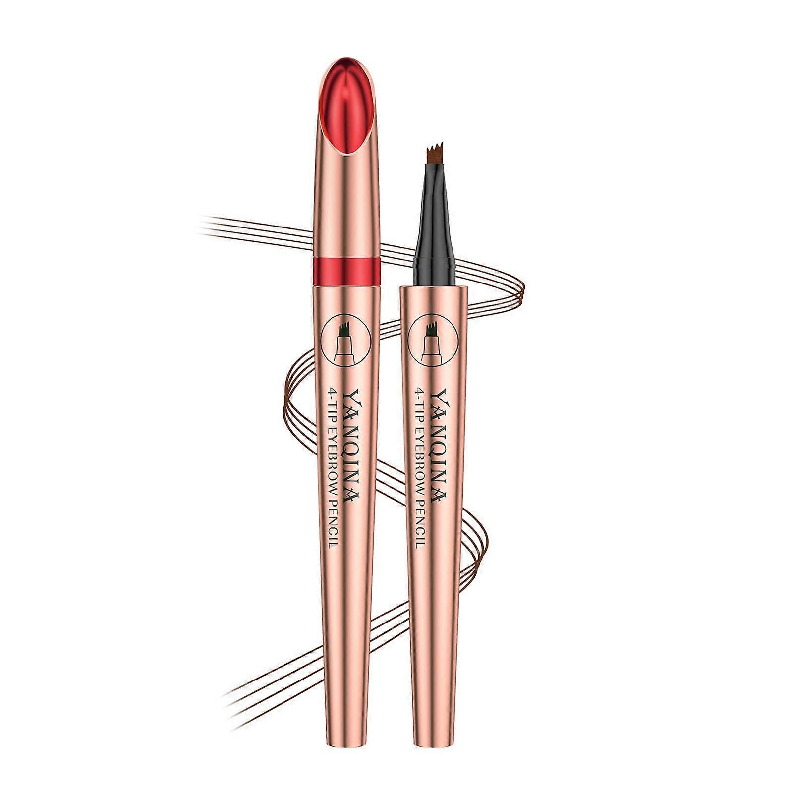 Waterproof 4Tip Microblading Eyebrow Pen Smudgeproof Longlasting Pencil for Natural Brows