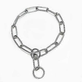 Stainless Steel Dog Collar Pet Training P Chain Big Dog Anti-Bite Necklace Anti-Rush Collar Telescopic (3Pcs, Silver)