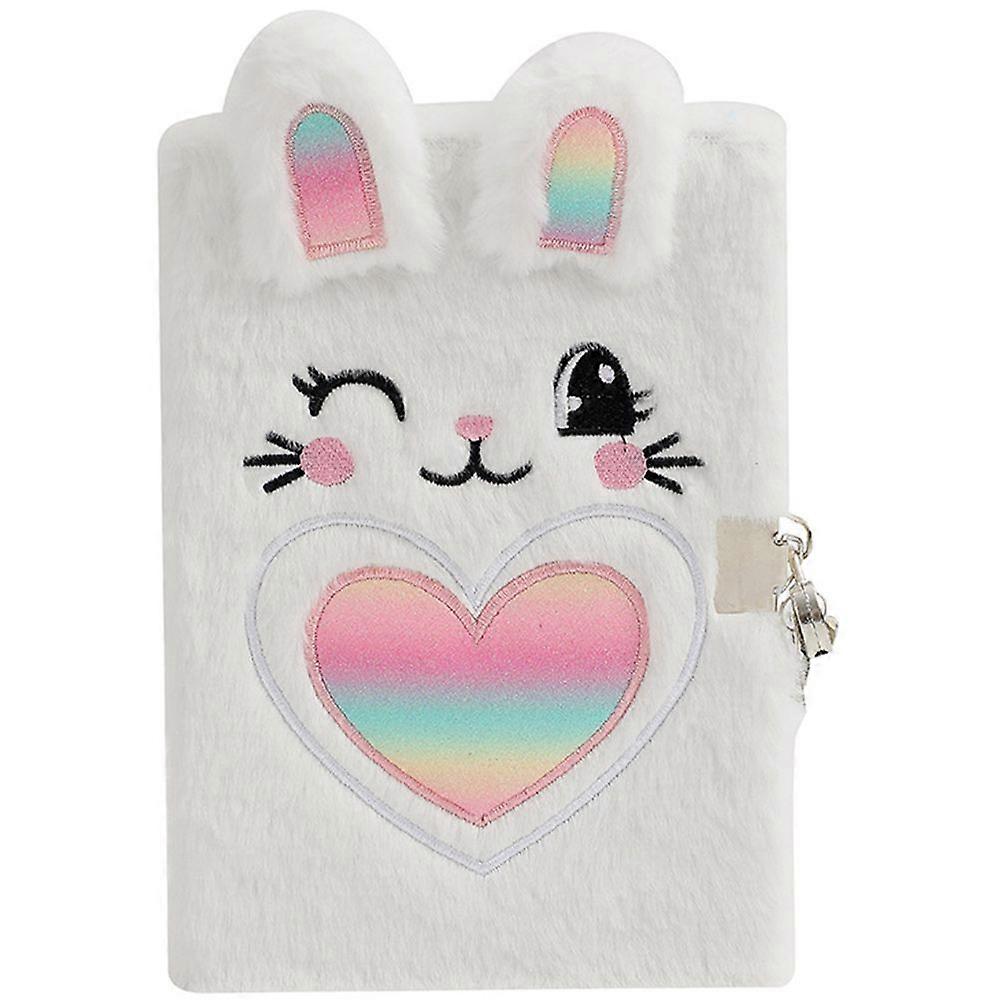 Plush Cover Notebook Fluffy Notebook Plush Diary with Lock Portable Fluffy Notebook