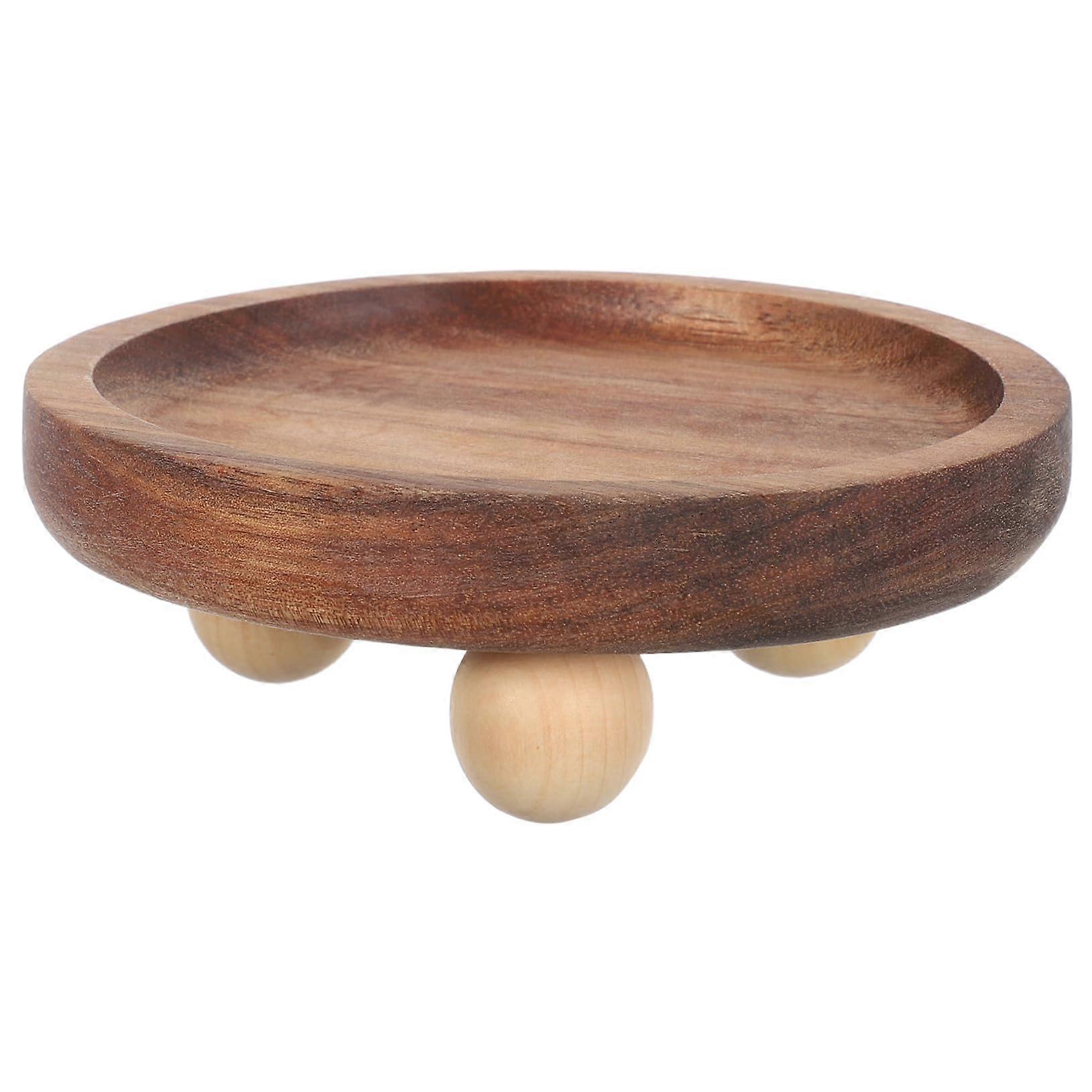 Solid Wood Serving Tray with Natural Grain for Desserts Appetizers Kitchen Dining and Parties