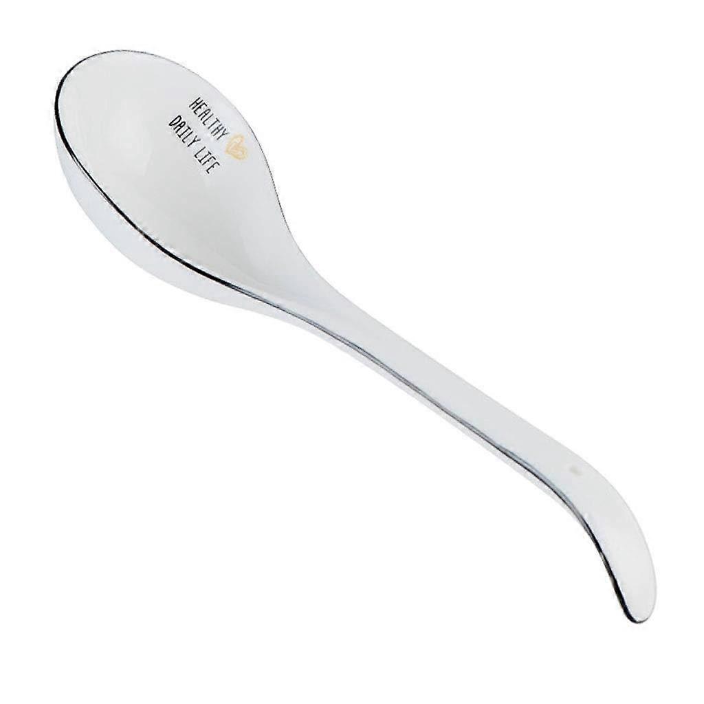 Ceramic Soup Spoon Set with Long Handle, Large Capacity, Microwave Safe, Smooth Glazed, 4 Pack