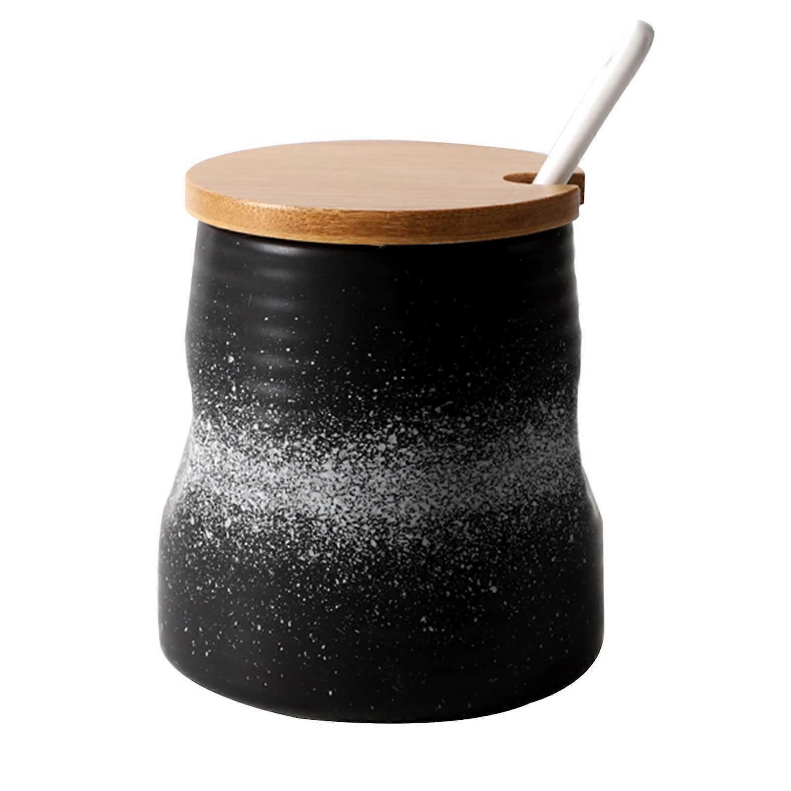 Ceramic Sugar Bowl with Lid and Spoon, 340ml Kitchen Sugar Container Storage Jar